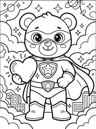Osito Superhéroe con Emblema para colorir Desenho de Osito Superhéroe con Emblema para colorir e imprimir grátis