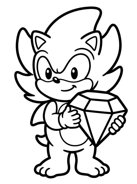 Super Sonic con la Esmeralda del Caos para colorir Desenho de Super Sonic con la Esmeralda del Caos para colorir e imprimir grátis
