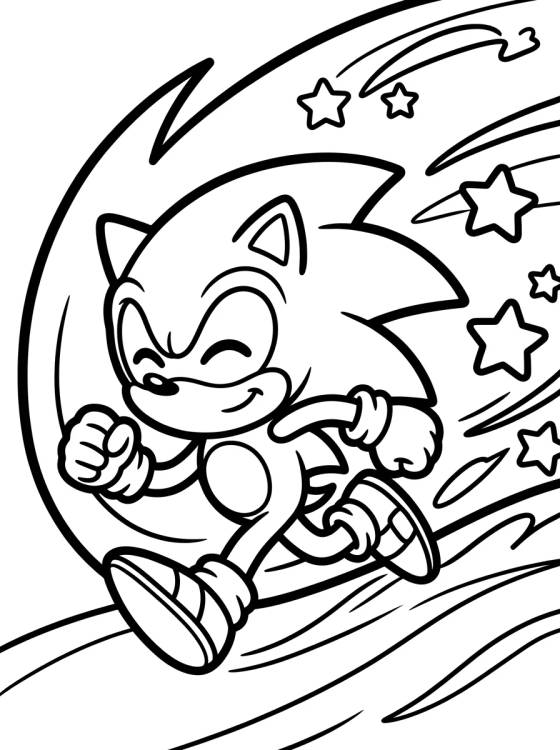 Súper Sonic Corriendo Rápido para colorir Desenho de Súper Sonic Corriendo Rápido para colorir e imprimir grátis