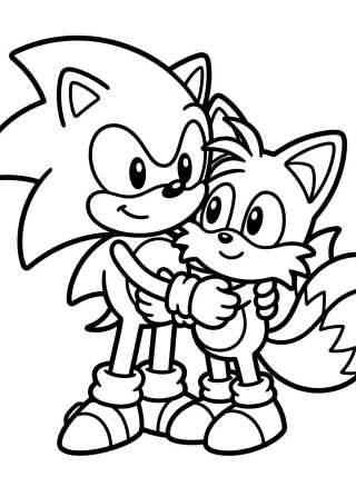 Super Sonic y Tails Tiernos para colorir Desenho de Super Sonic y Tails Tiernos para colorir e imprimir grátis