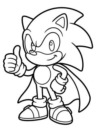 Súper Sonic en Pose de Victoria para colorir Desenho de Súper Sonic en Pose de Victoria para colorir e imprimir grátis
