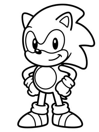 Super Sonic en Pose Heroica para colorir Desenho de Super Sonic en Pose Heroica para colorir e imprimir grátis