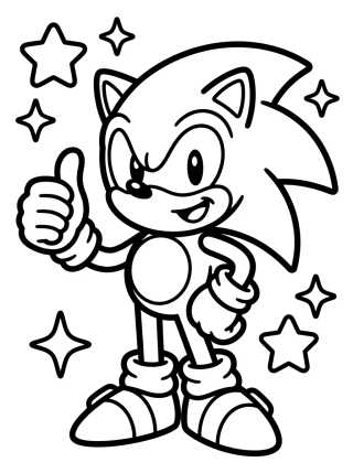 Super Sonic Haciendo el Pulgar Arriba para colorir Desenho de Super Sonic Haciendo el Pulgar Arriba para colorir e imprimir grátis