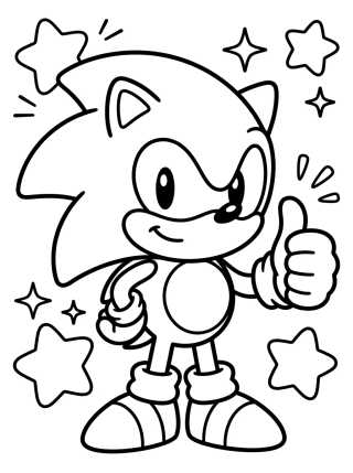 Super Sonic con Pulgar Arriba para colorir Desenho de Super Sonic con Pulgar Arriba para colorir e imprimir grátis
