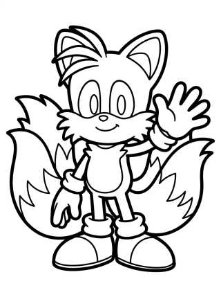 Tails Saludando Feliz para colorir Desenho de Tails Saludando Feliz para colorir e imprimir grátis