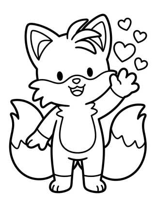 Tails Saludando Feliz para colorir Desenho de Tails Saludando Feliz para colorir e imprimir grátis