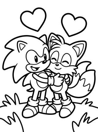 Tails e Sonic Melhores Amigos para colorir Desenho de Tails e Sonic Melhores Amigos para colorir e imprimir grátis