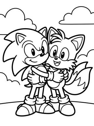 Tails y Sonic Mejores Amigos para colorir Desenho de Tails y Sonic Mejores Amigos para colorir e imprimir grátis