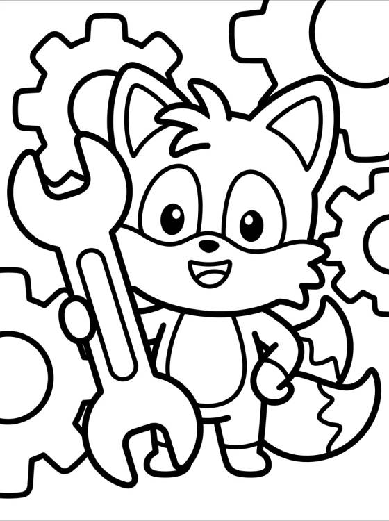 Tails Inventor con Herramientas para colorir Desenho de Tails Inventor con Herramientas para colorir e imprimir grátis