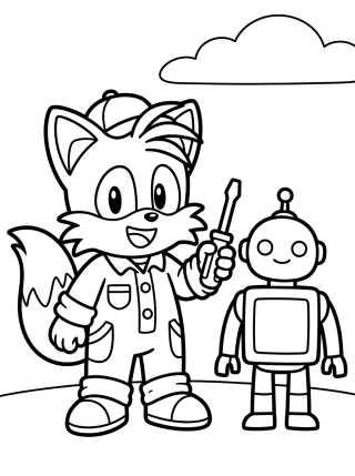 Tails Pequeño Inventor para colorir Desenho de Tails Pequeño Inventor para colorir e imprimir grátis