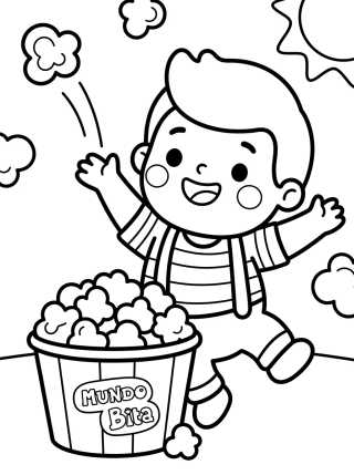 Tito Jugando con Palomitas para colorir Desenho de Tito Jugando con Palomitas para colorir e imprimir grátis