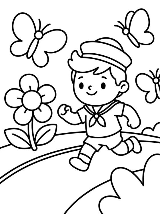 Tito Jugando en el Parque para colorir Desenho de Tito Jugando en el Parque para colorir e imprimir grátis