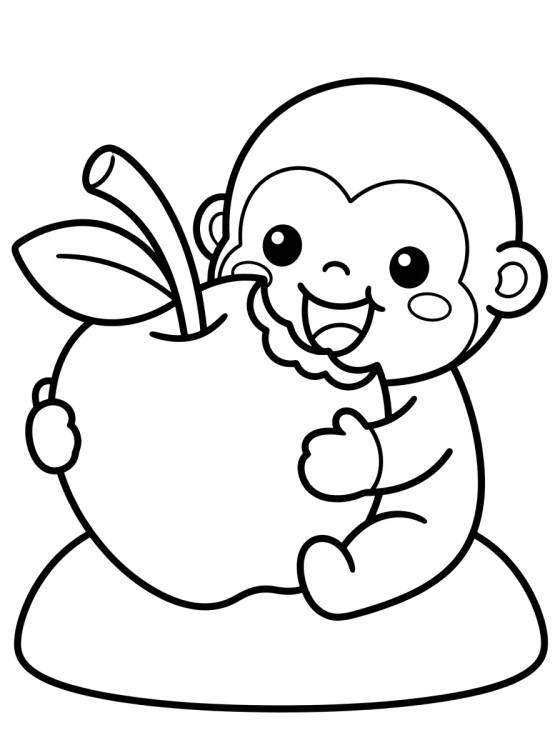 Tito Comiendo una Manzana para colorir Desenho de Tito Comiendo una Manzana para colorir e imprimir grátis
