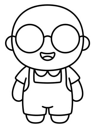 Tito Sonriendo con Gafas para colorir Desenho de Tito Sonriendo con Gafas para colorir e imprimir grátis