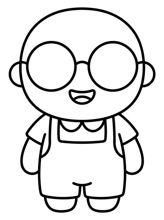 Tito Sonriendo con Gafas para colorir Desenho de Tito Sonriendo con Gafas para colorir e imprimir grátis