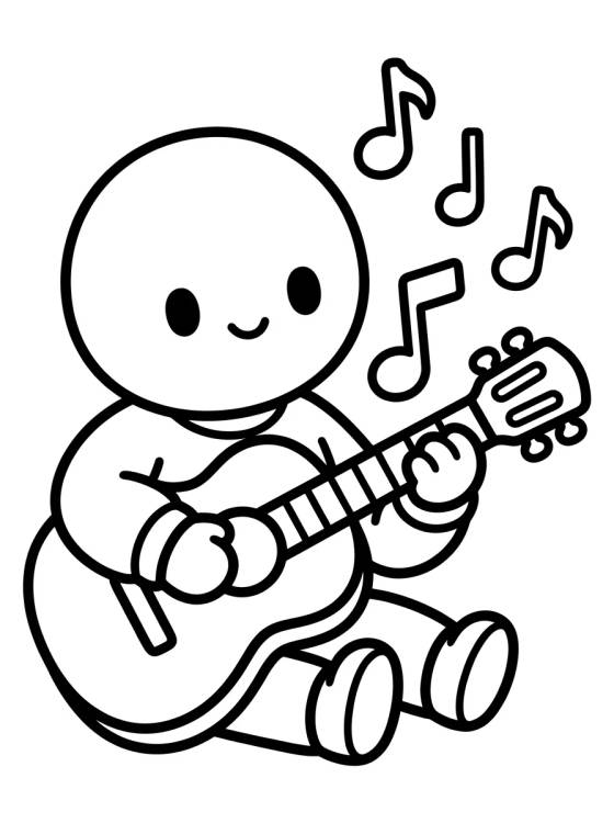 Tito Tocando la Guitarra para colorir Desenho de Tito Tocando la Guitarra para colorir e imprimir grátis