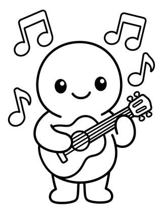 Tito Tocando la Guitarra para colorir Desenho de Tito Tocando la Guitarra para colorir e imprimir grátis