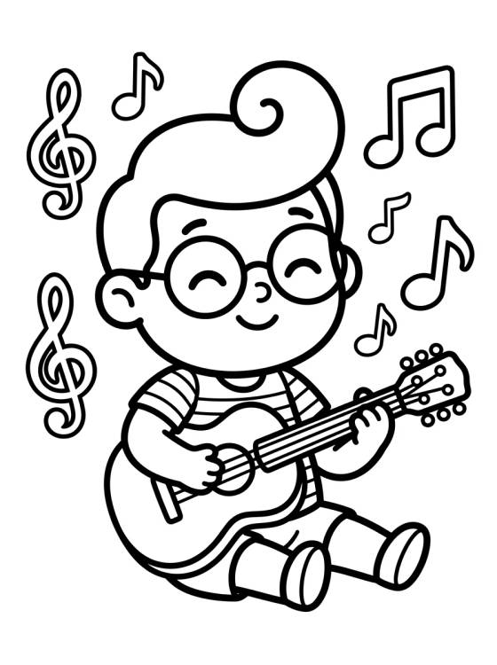Tito Tocando la Guitarra para colorir Desenho de Tito Tocando la Guitarra para colorir e imprimir grátis