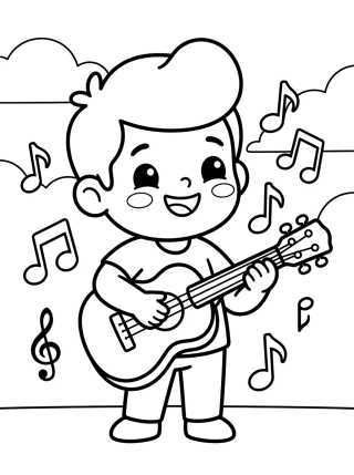 Tito Tocando la Guitarra para colorir Desenho de Tito Tocando la Guitarra para colorir e imprimir grátis