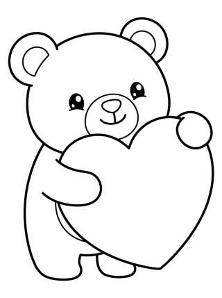 Osito Bobbie Abrazando un Corazón para colorir Desenho de Osito Bobbie Abrazando un Corazón para colorir e imprimir grátis