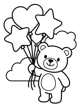 Osito Bobbie con Globos para colorir Desenho de Osito Bobbie con Globos para colorir e imprimir grátis