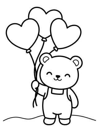 Osito Bobbie con Globos para colorir Desenho de Osito Bobbie con Globos para colorir e imprimir grátis
