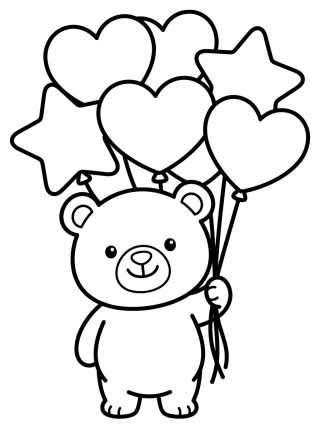 Osito Bobbie con Globos para colorir Desenho de Osito Bobbie con Globos para colorir e imprimir grátis