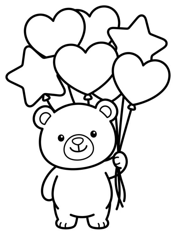 Osito Bobbie con Globos para colorir Desenho de Osito Bobbie con Globos para colorir e imprimir grátis