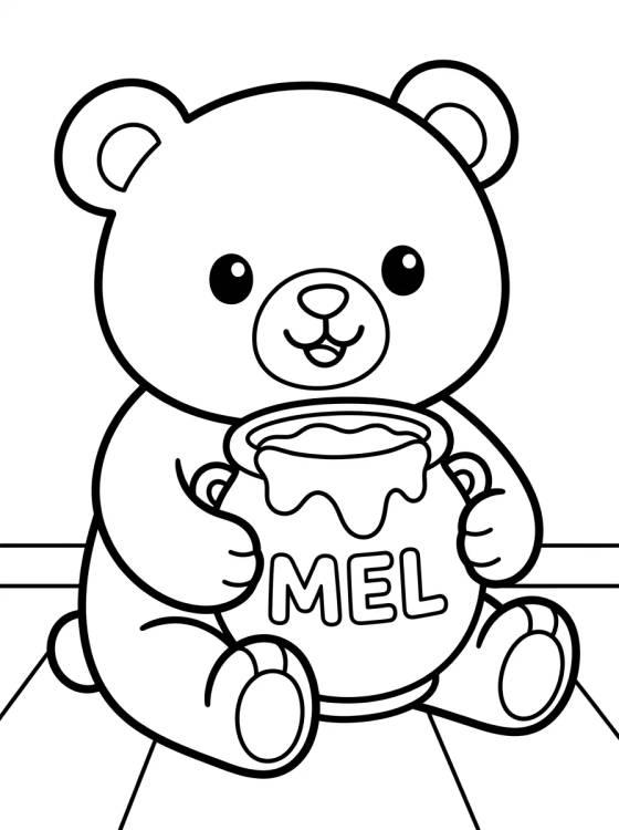 Osito Bobbie Comiendo Miel para colorir Desenho de Osito Bobbie Comiendo Miel para colorir e imprimir grátis