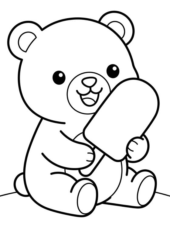 Osito Bobbie Comiendo Paleta helada para colorir Desenho de Osito Bobbie Comiendo Paleta helada para colorir e imprimir grátis