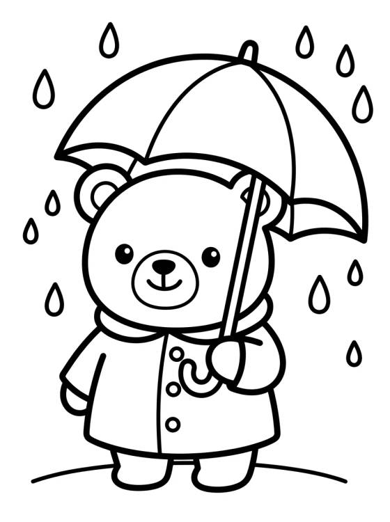 Osito Bobbie con Paraguas para colorir Desenho de Osito Bobbie con Paraguas para colorir e imprimir grátis
