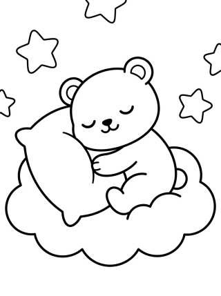 Osito Bobbie Durmiendo en la Nube para colorir Desenho de Osito Bobbie Durmiendo en la Nube para colorir e imprimir grátis