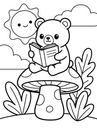 Osito Bobbie Leyendo un Libro para colorir Desenho de Osito Bobbie Leyendo un Libro para colorir e imprimir grátis