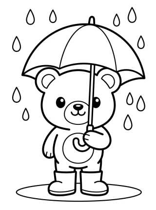 Osito Bobbie en el Día de Lluvia para colorir Desenho de Osito Bobbie en el Día de Lluvia para colorir e imprimir grátis