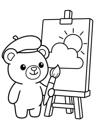 Osito Bobbie Pintor para colorir Desenho de Osito Bobbie Pintor para colorir e imprimir grátis