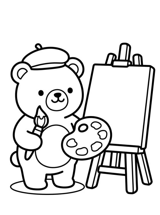 Osito Bobbie Pintor de Cuadros para colorir Desenho de Osito Bobbie Pintor de Cuadros para colorir e imprimir grátis