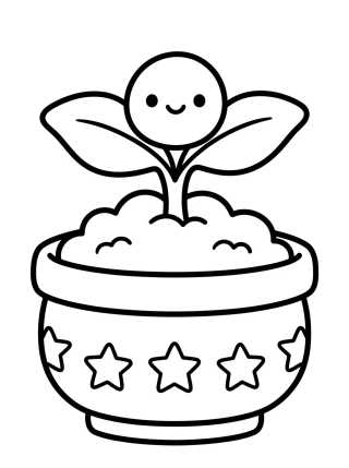 Brotecito Naciendo en la Maceta para colorir Desenho de Brotecito Naciendo en la Maceta para colorir e imprimir grátis