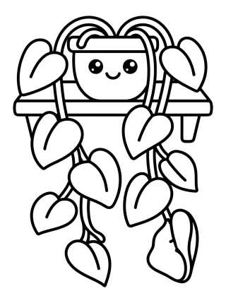Planta Colgante en el Estante para colorir Desenho de Planta Colgante en el Estante para colorir e imprimir grátis