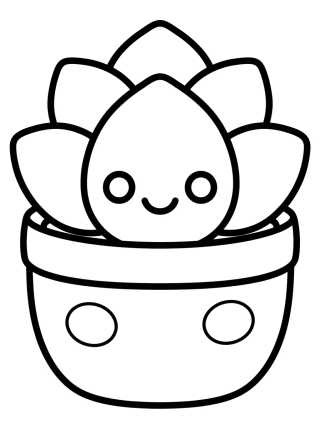 Suculenta Tierna en Macetita para colorir Desenho de Suculenta Tierna en Macetita para colorir e imprimir grátis