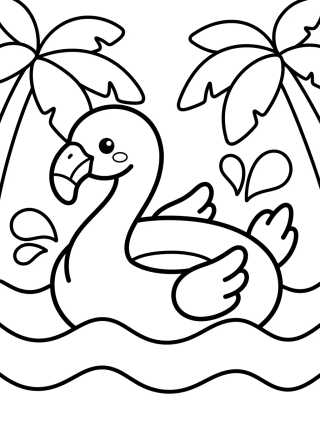 Flotador de Flamingo Tierno para colorir Desenho de Flotador de Flamingo Tierno para colorir e imprimir grátis