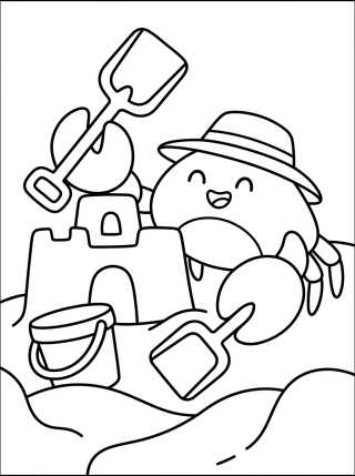 Cangrejito Jugando en la Arena para colorir Desenho de Cangrejito Jugando en la Arena para colorir e imprimir grátis
