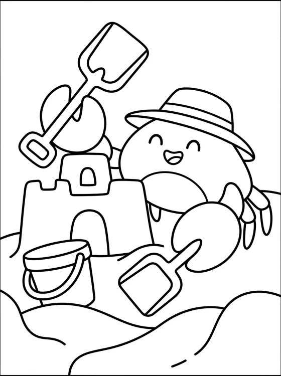 Cangrejito Jugando en la Arena para colorir Desenho de Cangrejito Jugando en la Arena para colorir e imprimir grátis