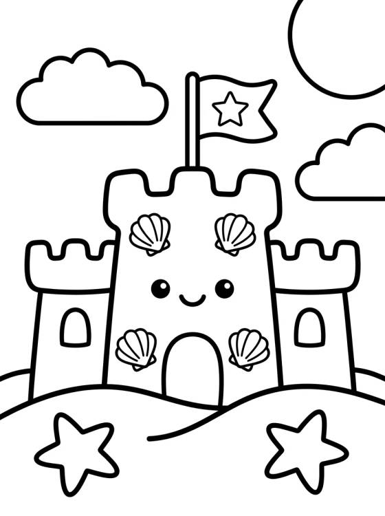 Castillo de Arena Alegre para colorir Desenho de Castillo de Arena Alegre para colorir e imprimir grátis