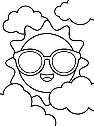 Sol de Verano Sonriente para colorir Desenho de Sol de Verano Sonriente para colorir e imprimir grátis