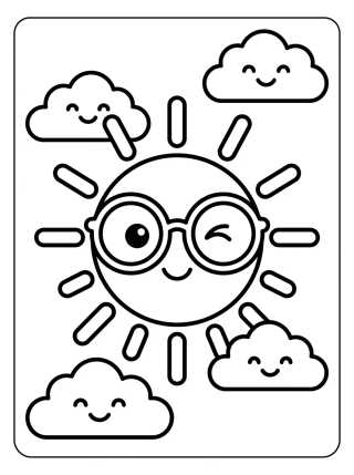 Solcito con Gafas de Sol para colorir Desenho de Solcito con Gafas de Sol para colorir e imprimir grátis