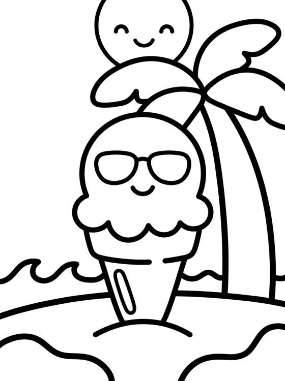 Heladito Lindo en la Playa para colorir Desenho de Heladito Lindo en la Playa para colorir e imprimir grátis