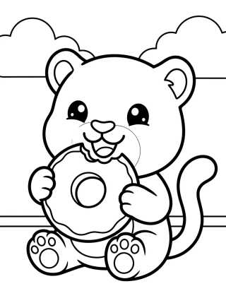 Benjamín Garraza Comiendo una Dona para colorir Desenho de Benjamín Garraza Comiendo una Dona para colorir e imprimir grátis