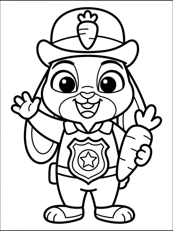 Judy Hopps Policía Kawaii para colorir Desenho de Judy Hopps Policía Kawaii para colorir e imprimir grátis