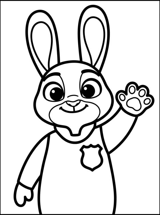 Judy Hopps Sonriente para colorir Desenho de Judy Hopps Sonriente para colorir e imprimir grátis