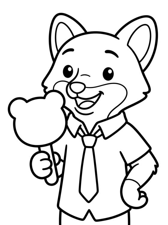 Nick Wilde el Zorro Amigo para colorir Desenho de Nick Wilde el Zorro Amigo para colorir e imprimir grátis